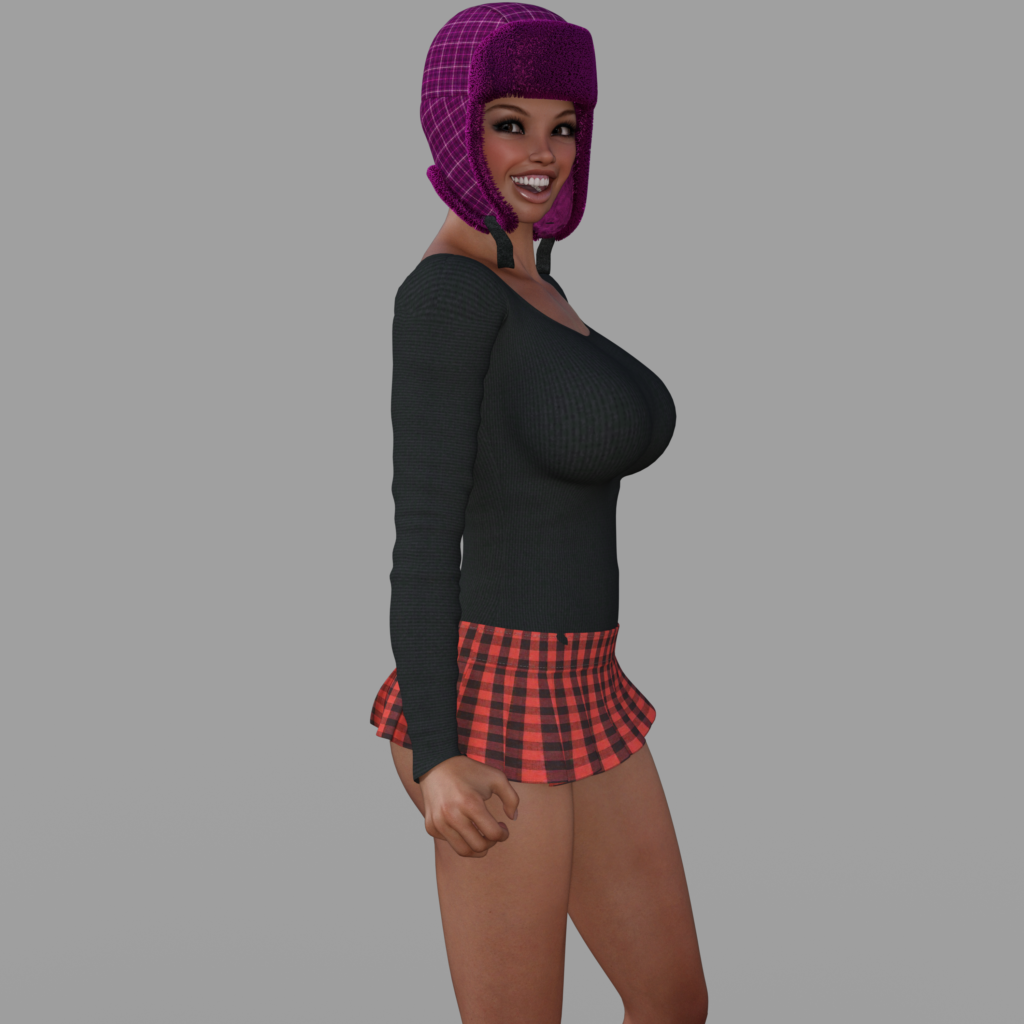 Maria from Cadulium (by Osgoode Media) standing in a skirt and smiling at the camera